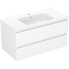 Mexen Orio Badezimmerschrank 90 cm mit Waschbecken Otis, 2 Schubladen, weiß matt - 91A10-09047-2-BFF01-W18M01