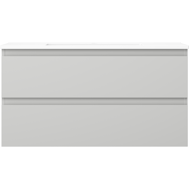 Mexen Orio armário de casa de banho de 90 cm com lavatório Otis, 2 gavetas, cinza mate/branco mate