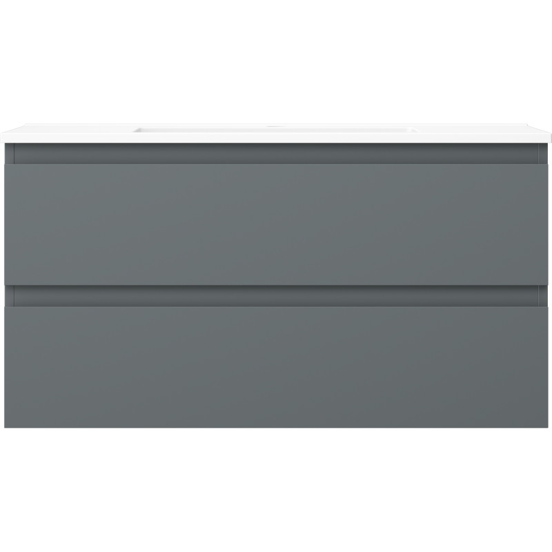 Mexen Orio Armoire de salle de bains 90 cm avec lavabo Otis, 2 tiroirs, graphite mat/blanc mat - 91A10-09047-2-BFF66-W18M01