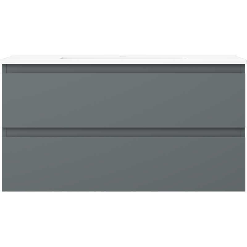 Mexen Orio meuble de salle de bains 90 cm avec lavabo Otis, 2 tiroirs, graphite mat/blanc mat - 91A10-09047-2-BFF66-W18M01