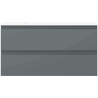 Mexen Orio Badezimmer-Schrank 90 cm mit Waschbecken Otis, 2 Schubladen, grafit matt/weiß matt - 91A10-09047-2-BFF66-W18M01