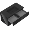 Mexen Orio mobile bagno 90 cm con lavabo Otis, 2 cassetti, nero lucido/nero opaco - 91A10-09047-2-BFF70-W18M71