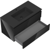 Mexen Orio armoire de salle de bain 90 cm avec lavabo Otis, 2 tiroirs, noir brillant/noir mat - 91A10-09047-2-BFF70-W18M71
