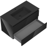 Mexen Orio mobile bagno 90 cm con lavabo Otis, 2 cassetti, nero lucido/nero opaco - 91A10-09047-2-BFF70-W18M71