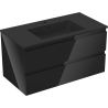 Mexen Orio armoire de salle de bain 90 cm avec lavabo Otis, 2 tiroirs, noir brillant/noir mat - 91A10-09047-2-BFF70-W18M71