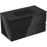 Mexen Orio Badezimmermöbel 90 cm mit Waschbecken Otis, 2 Schubladen, schwarz glänzend/schwarz matt - 91A10-09047-2-BFF70-W18M71