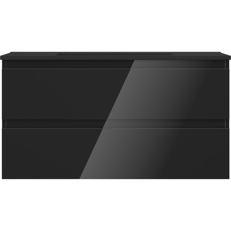 Mexen Orio ντουλάπι μπάνιου 90 cm με νιπτήρα Otis, 2 συρτάρια, μαύρη