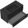 Mexen Orio Badezimmerschrank 90 cm mit Waschbecken Otis, 2 Schubladen, schwarz matt - 91A10-09047-2-BFF71-W18M71