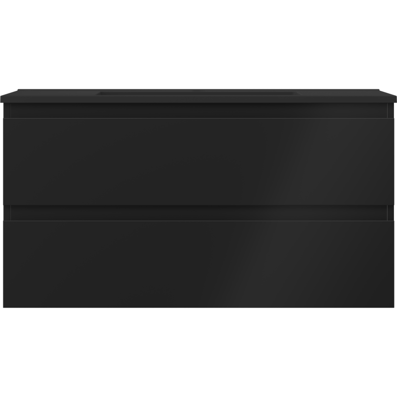 Mexen Orio badkamerkast 90 cm met wastafel Otis, 2 lades, zwart mat - 91A10-09047-2-BFF71-W18M71