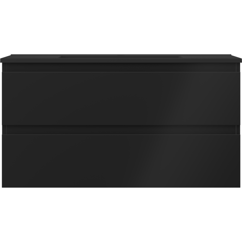 Mexen Orio mobile da bagno 90 cm con lavabo Otis, 2 cassetti, nero opaco - 91A10-09047-2-BFF71-W18M71