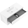 Mexen Orio bathroom cabinet 100 cm with Otis sink, 2 drawers, white gloss - 91A10-10047-2-BFF00-W18M00