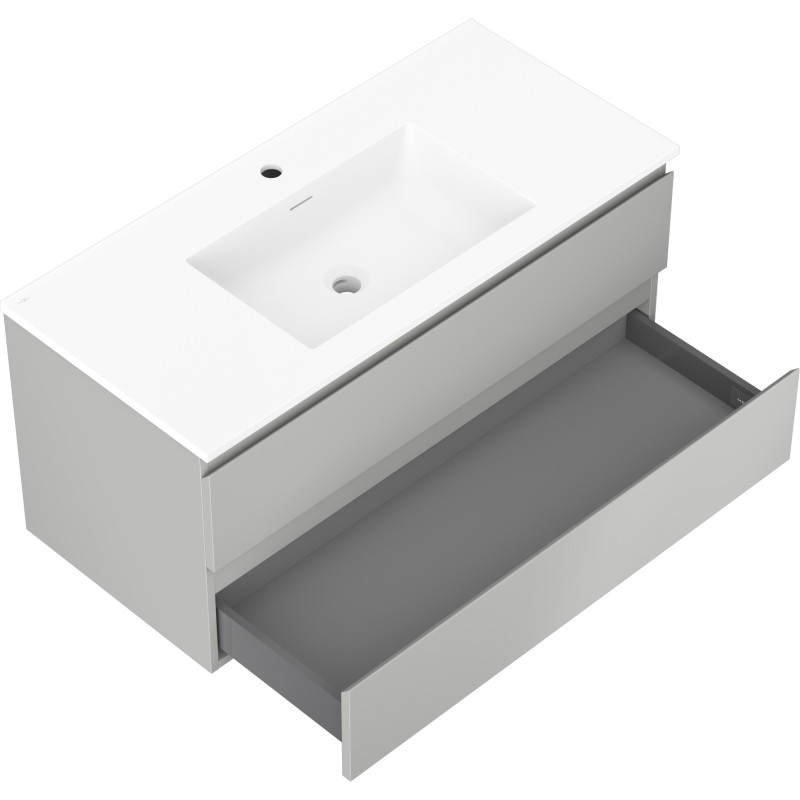 Mexen Orio mobile bagno 100 cm con lavabo Otis, 2 cassetti, grigio opaco/bianco opaco - 91A10-10047-2-BFF62-W18M01