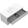 Mexen Orio bathroom cabinet 100 cm with Otis washbasin, 2 drawers, gray matte/white matte - 91A10-10047-2-BFF62-W18M01