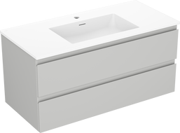 Mexen Orio mueble de baño de 100 cm con lavabo Otis, 2 cajones, gris mate/blanco mate - 91A10-10047-2-BFF62-W18M01
