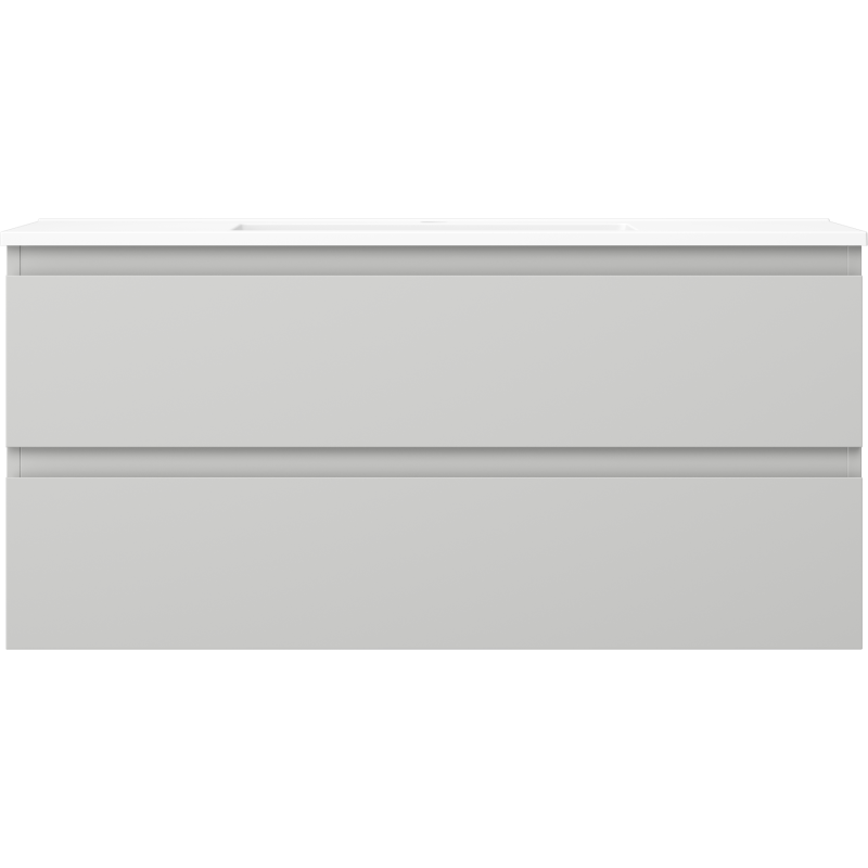 Mexen Orio Badezimmerschrank 100 cm mit Waschbecken Otis, 2 Schubladen, grau matt/weiß matt - 91A10-10047-2-BFF62-W18M01