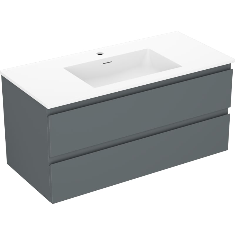 Mexen Orio szafka łazienkowa 100 cm z umywalką Otis, 2 szuflady, grafit mat/biała mat - 91A10-10047-2-BFF66-W18M01