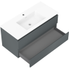 Mexen Orio 100 cm Bathroom Cabinet with Otis Sink, 2 Drawers, Matte Graphite/Matte White - 91A10-10047-2-BFF66-W18M01