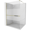 Mexen Kioto+ shower wall with shelf Walk-in 110 x 200 cm, clear/frosted, gold - 800-110-121-50-35