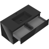 Mexen Orio Badezimmerschrank 100 cm mit Waschbecken Otis, 2 Schubladen, Schwarz Glanz/Schwarz Matt - 91A10-10047-2-BFF70-W18M71