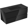 Mexen Orio Badezimmerschrank 100 cm mit Waschbecken Otis, 2 Schubladen, Schwarz Glanz/Schwarz Matt - 91A10-10047-2-BFF70-W18M71