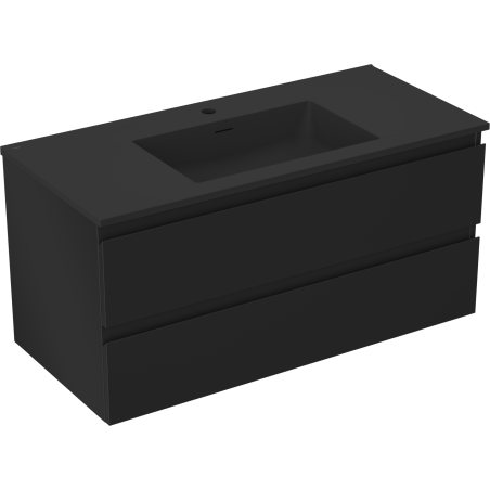 Mexen Orio mobile bagno 100 cm con lavabo Otis, 2 cassetti, nero opaco - 91A10-10047-2-BFF71-W18M71
