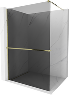Mexen Kioto+ ścianka prysznicowa z półką Walk-in 90 x 200 cm, grafit, złota - 800-090-121-50-40