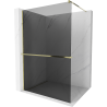 Mexen Kioto+ douchewand met plank Walk-in 100 x 200 cm, grafiet, goud - 800-100-121-50-40