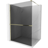 Mexen Kioto+ shower screen with Walk-in shelf 100 x 200 cm, graphite, gold - 800-100-121-50-40