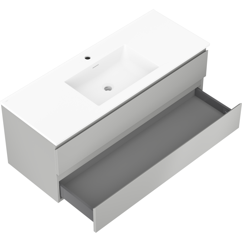 Mexen Orio mueble de baño 120 cm con lavabo Otis, 2 cajones, gris mate/blanco mate - 91A10-12047-2-BFF62-W18M01