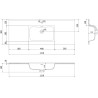 Mexen Orio vannitoakapp 120 cm valamu Otis, 2 sahtlit, hall matt/valge matt - 91A10-12047-2-BFF62-W18M01