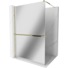 Mexen Kioto+ panel de ducha con estante Walk-in 70 x 200 cm, espejo, dorado - 800-070-121-50-50