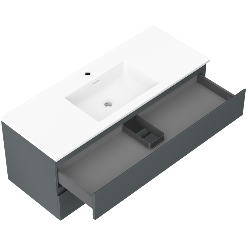 Mexen Orio armadietto da bagno 120 cm con lavabo Otis, 2 cassetti, grafite opaco/bianco opaco - 91A10-12047-2-BFF66-W18M01