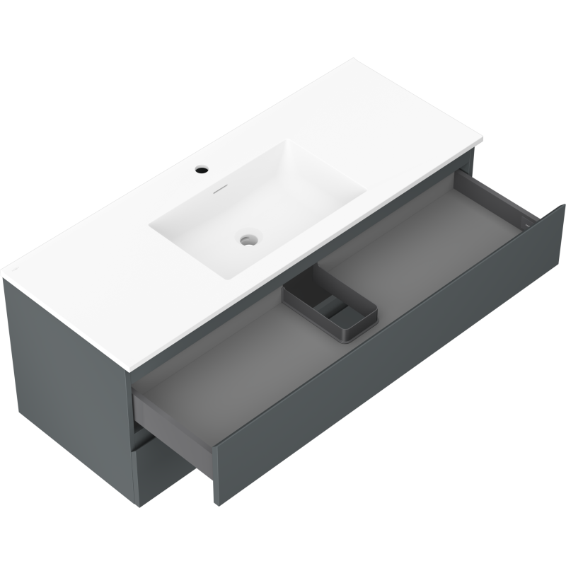 Mexen Orio meuble de salle de bain 120 cm avec lavabo Otis, 2 tiroirs, graphite mat/blanc mat - 91A10-12047-2-BFF66-W18M01