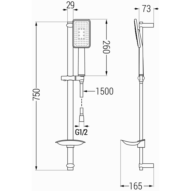 Mexen DB54 Duschsystem schwarz - 785544584-71