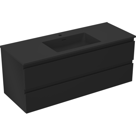 Mexen Orio Badezimmerschrank 120 cm mit Waschbecken Otis, 2 Schubladen, schwarz matt - 91A10-12047-2-BFF71-W18M71