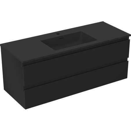 Mexen Orio mobile da bagno 120 cm con lavabo Otis, 2 cassetti, nero opaco - 91A10-12047-2-BFF71-W18M71