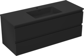 Mexen Orio armoire de salle de bains 120 cm avec lavabo Otis, 2 tiroirs, noir mat - 91A10-12047-2-BFF71-W18M71