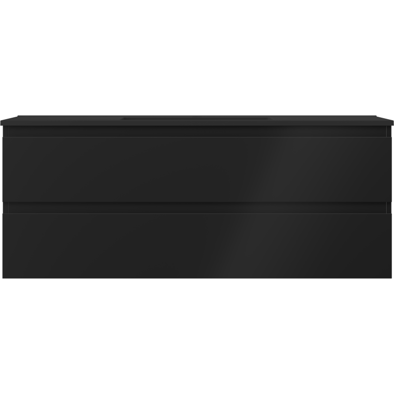 Mexen Orio Badezimmerschrank 120 cm mit Waschbecken Otis, 2 Schubladen, schwarz matt - 91A10-12047-2-BFF71-W18M71