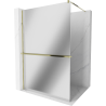 Mexen Kioto+ douchewand met plank Walk-in 110 x 200 cm, spiegel, goud - 800-110-121-50-50
