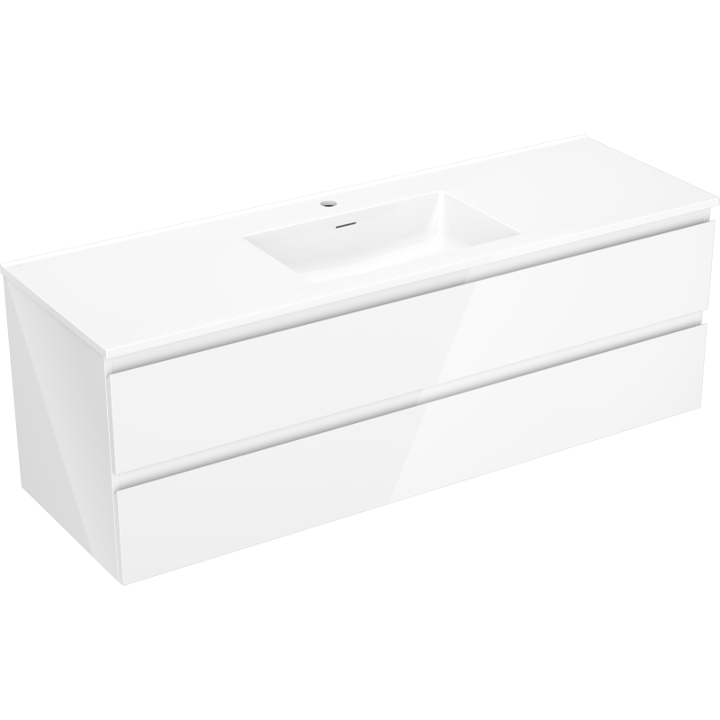 Mexen Orio mobile bagno 140 cm con lavabo Otis, 2 cassetti, bianco lucido - 91A10-14047-2-BFF00-W18M00