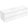 Mexen Orio meuble de salle de bains 140 cm avec lavabo Otis, 2 tiroirs, blanc brillant - 91A10-14047-2-BFF00-W18M00