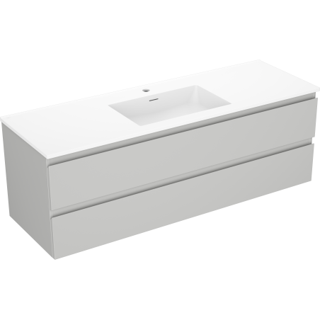 Mexen Orio bathroom cabinet 140 cm with Otis washbasin, 2 drawers, gray matte/white matte - 91A10-14047-2-BFF62-W18M01