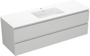 Mexen Orio meuble de salle de bains 140 cm avec lavabo Otis, 2 tiroirs, gris mat/blanc mat - 91A10-14047-2-BFF62-W18M01