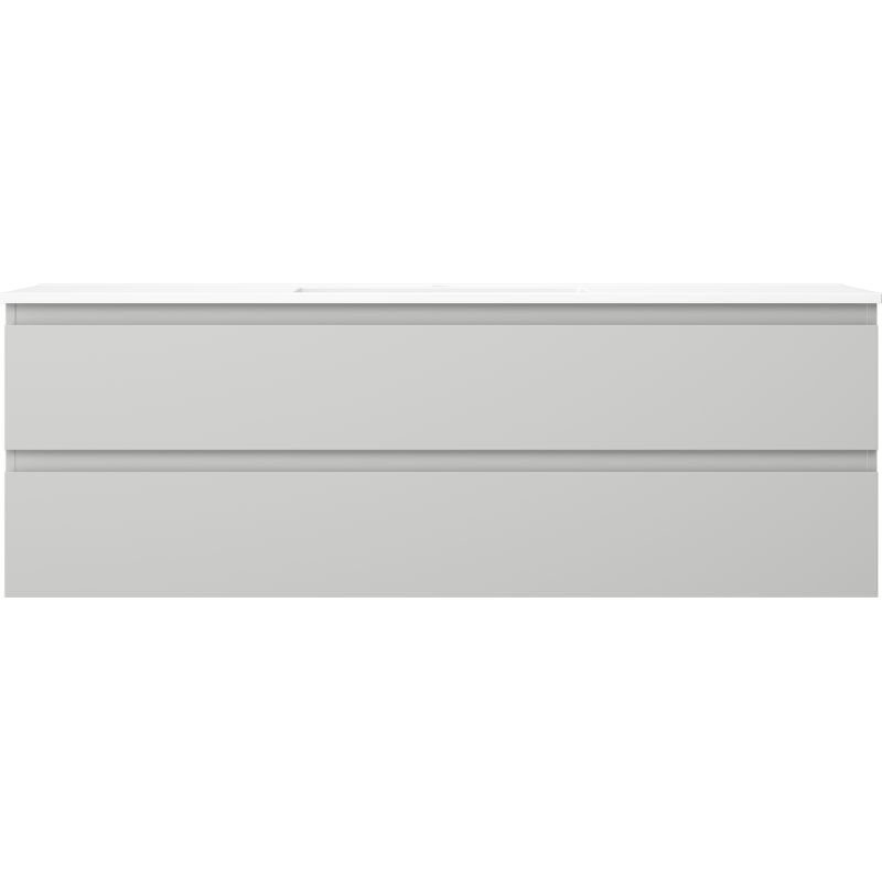 Mexen Orio Badezimmerschrank 140 cm mit Otis Waschbecken, 2 Schubladen, grau matt/weiß matt - 91A10-14047-2-BFF62-W18M01