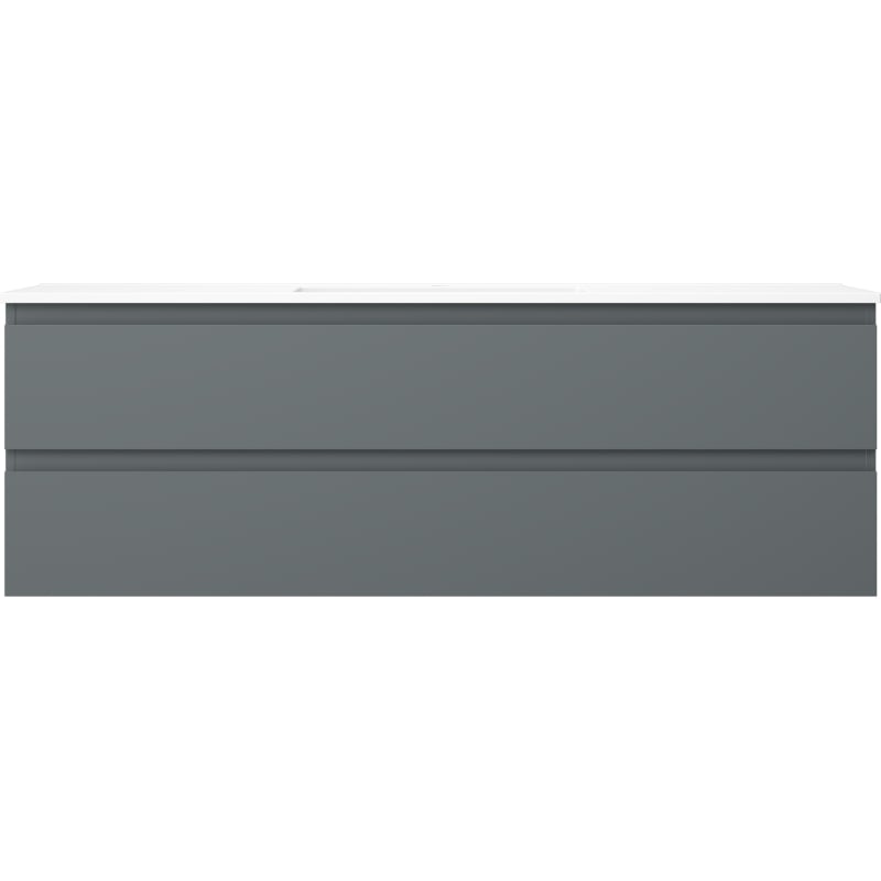 Mexen Orio bathroom cabinet 140 cm with Otis sink, 2 drawers, matte graphite/white matte - 91A10-14047-2-BFF66-W18M01