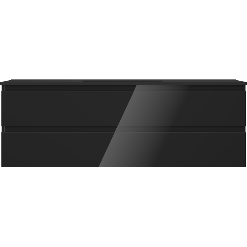 Mexen Orio badkamerkast 140 cm met wastafel Otis, 2 laden, zwart glans/zwart mat - 91A10-14047-2-BFF70-W18M71
