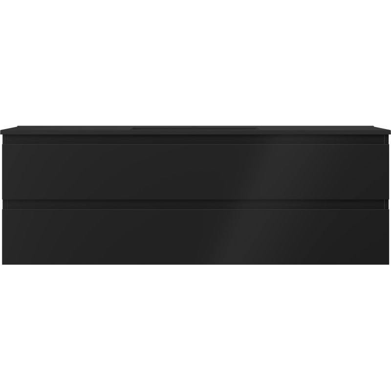 Mexen Orio Badezimmerschrank 140 cm mit Waschbecken Otis, 2 Schubladen, Schwarz Matt - 91A10-14047-2-BFF71-W18M71