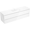 Mexen Orio bathroom cabinet 160 cm with Otis sink, 2 drawers, white gloss - 91A10-16047-2-BFF00-W18M00