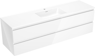 Mexen Orio armário de casa de banho 160 cm com lavatório Otis, 2 gavetas, branco brilhante - 91A10-16047-2-BFF00-W18M00