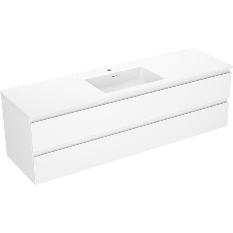 Mexen Orio bathroom cabinet 160 cm with sink Otis, 2 drawers, white mat - 91A10-16047-2-BFF01-W18M01